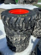 12065 Set of (4) New 12-16.5 Tires on Wheels for Bobcat