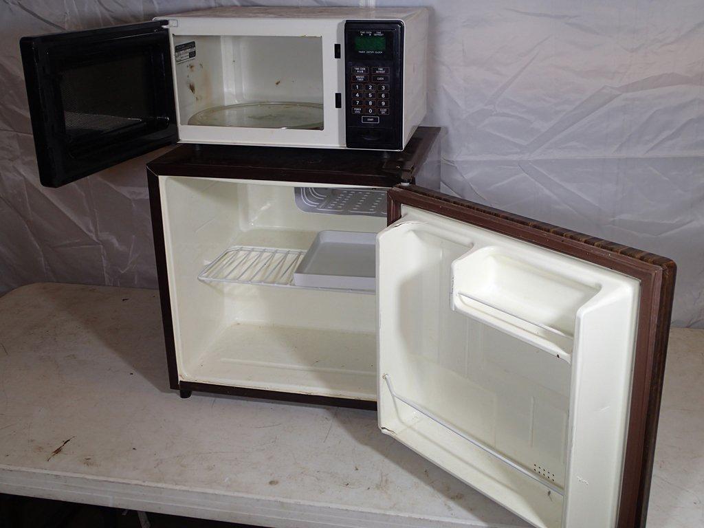 GE cube refrigerator and GE microwave oven