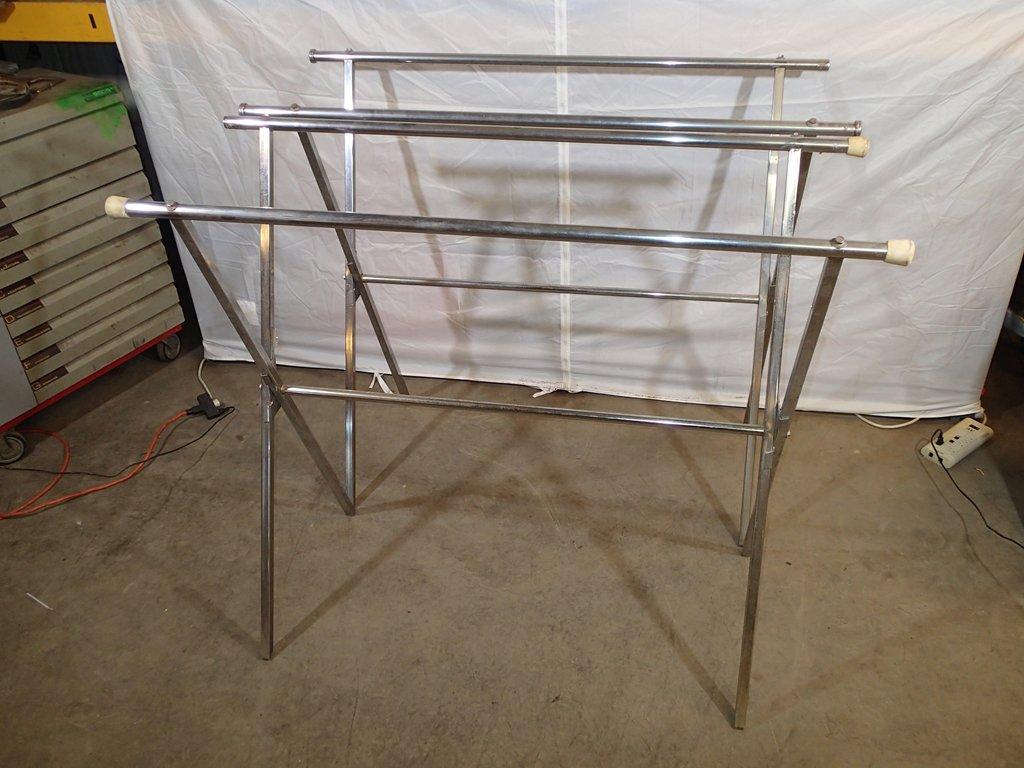 (2) Folding X-frame garment racks