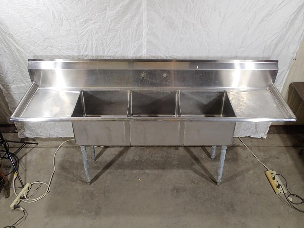3-compartmant sink - stainless