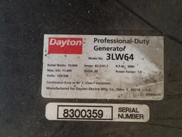 Dayton 3LW64 generator - 10000 watt - s/n 8300359 - electric start