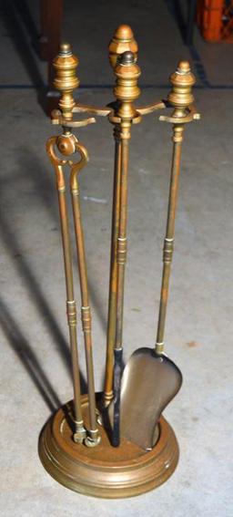 Antique Brass Fire Tool Set (Matches both sets of Andirons, Lots 165 / 166)