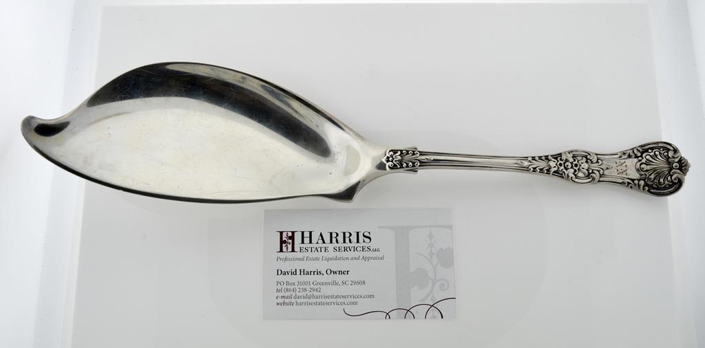 Antique Tiffany "English King" (1885) Sterling Silver Ice Cream Server w/ Silver Cloth