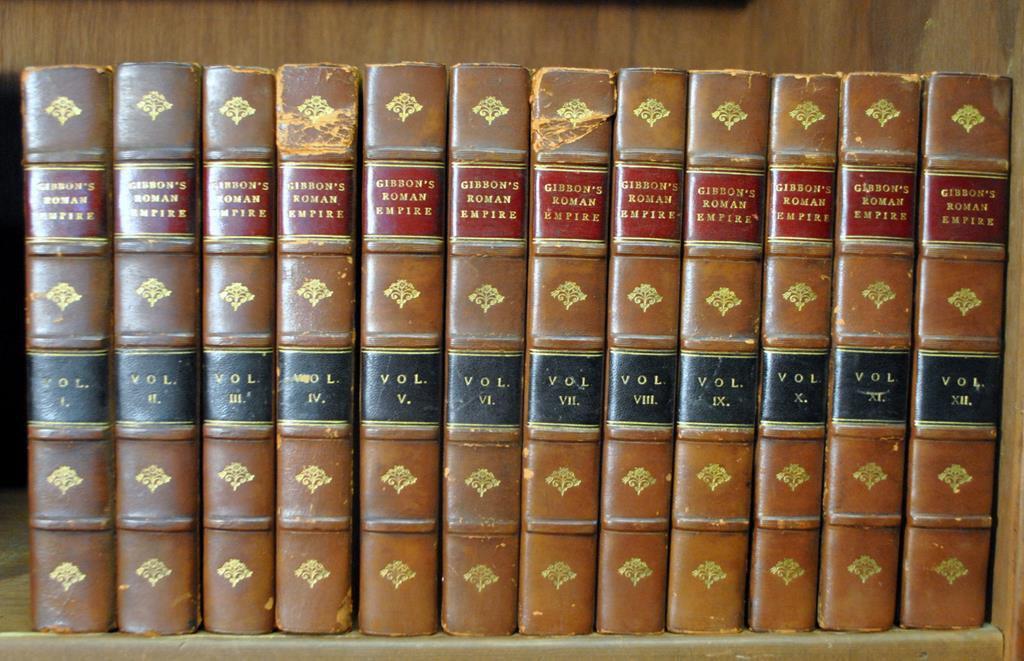 Antiquarian (1820) Book Set of 12 Vols.: Gibbon's Decline & Fall of Roman Empire, New Ed., Leather C