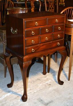 Vintage Hickory Chair Queen Anne Style Mahogany Silver Chest