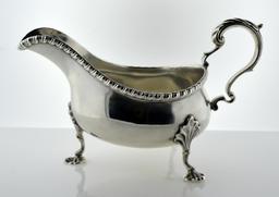 Vintage Sterling Footed Gravy Boat (12A ½ Pt.)