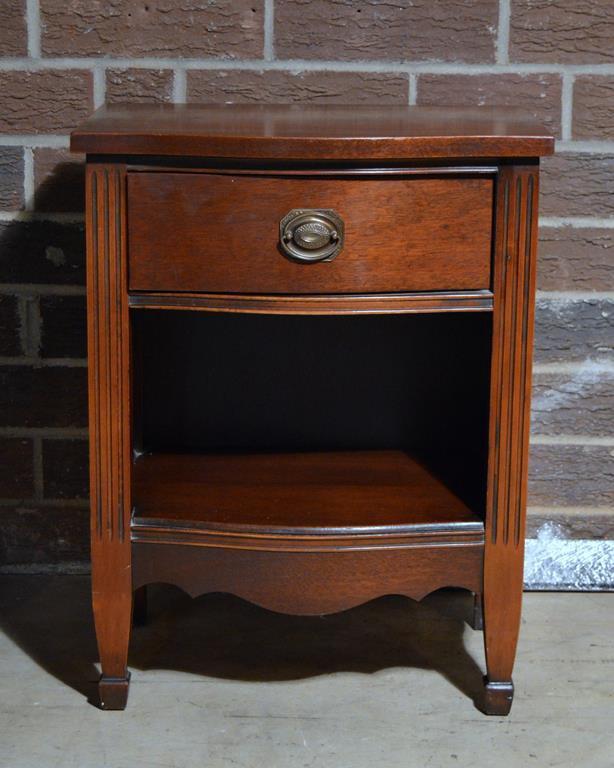 Vintage 1-Drawer Mahogany Nightstand, Lots 9-11 Match