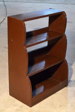 Vintage Pine Shelf Hutch, Painted Dark Brown