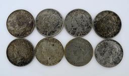 Lot of 112 Silver Dollars: 34 Morgan, 77 Peace, & 1 Eisenhower 1971-S, Conditions As Shown