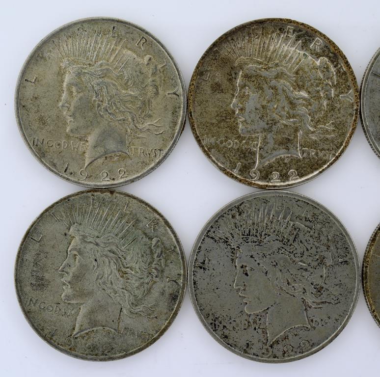 Lot of 112 Silver Dollars: 34 Morgan, 77 Peace, & 1 Eisenhower 1971-S, Conditions As Shown