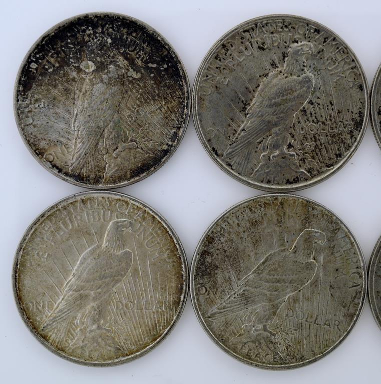 Lot of 112 Silver Dollars: 34 Morgan, 77 Peace, & 1 Eisenhower 1971-S, Conditions As Shown