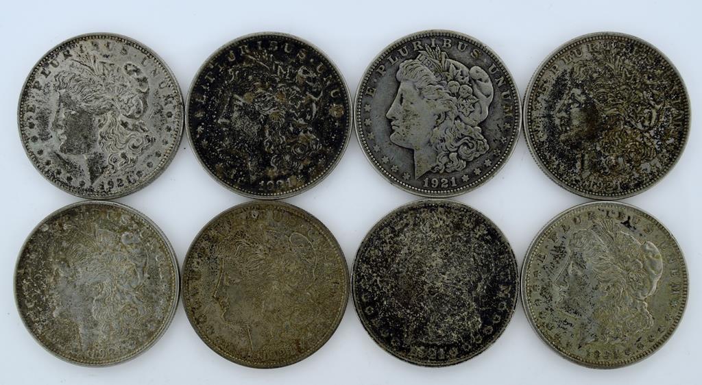 Lot of 112 Silver Dollars: 34 Morgan, 77 Peace, & 1 Eisenhower 1971-S, Conditions As Shown