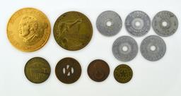 Lot of 11 Tokens, Condition As Shown