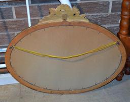 Oval Gilt Wood Frame Wall Mirror