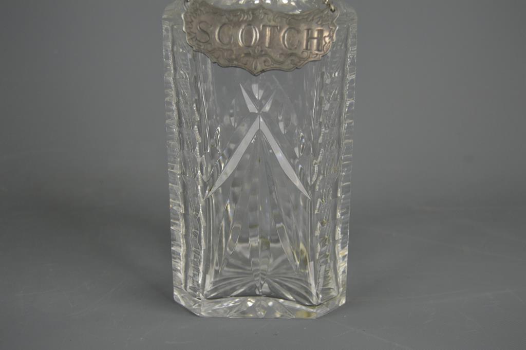 Fine Crystal Decanter with Steiff Pewter Scotch Tag