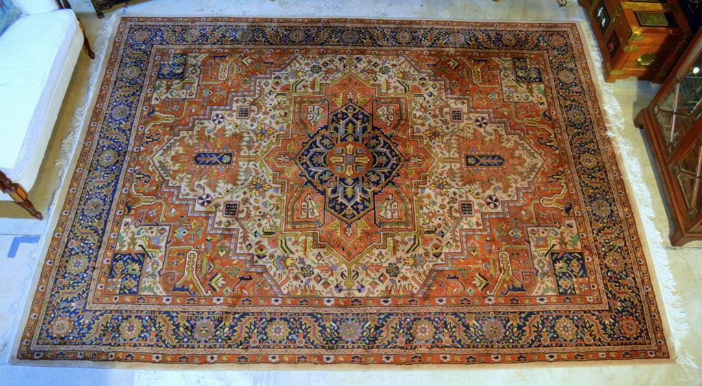 100% Wool Hand Woven Pande-Cameron Indo-Persian Royal Jahan Heriz Rug, 9 x 12