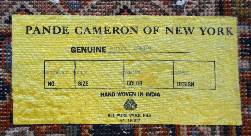 100% Wool Hand Woven Pande-Cameron Indo-Persian Royal Jahan Heriz Rug, 9 x 12