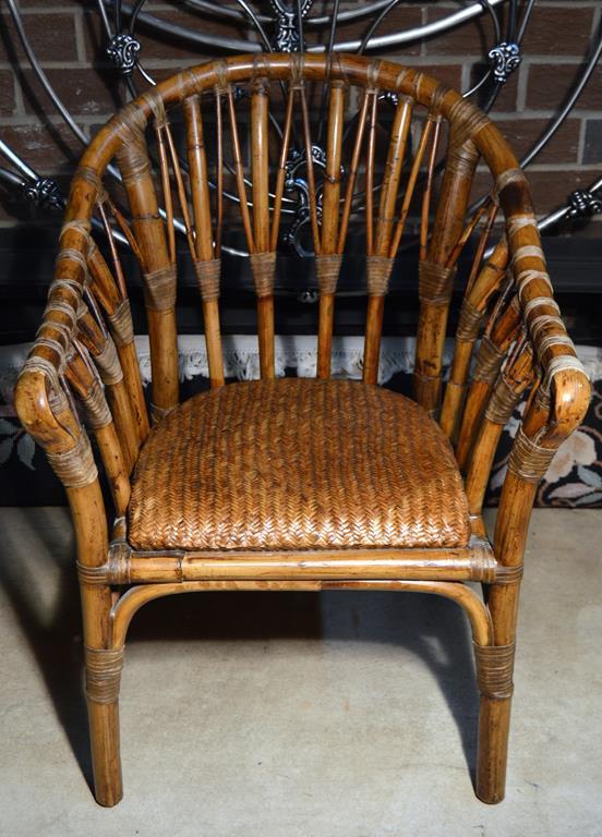 Bamboo Rattan Arm Chair