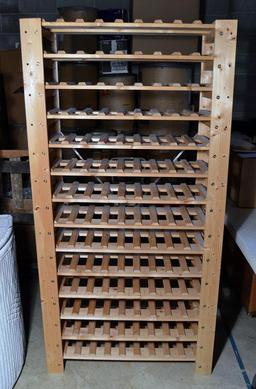 Large Wooden Wine Bottle Rack