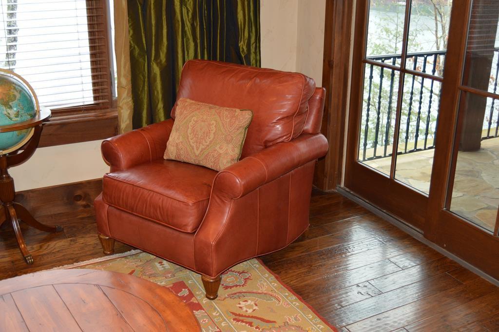 Fine WHL Collection Leather Armchair, 3 of 4, w/ Accent Pillow