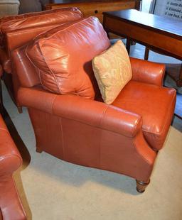 Fine WHL Collection Leather Armchair, 3 of 4, w/ Accent Pillow