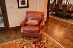 Fine WHL Collection Leather Armchair, 4 of 4, w/ Accent Pillow