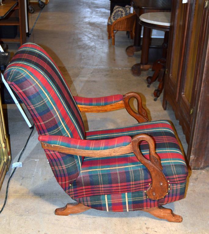 Antique Late 19th – Early 20th C. Gooseneck Rocker Rocking Chair