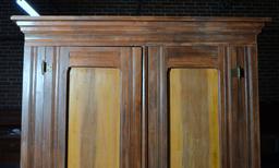 Antique 19th C. Southern US Pine & Pecan Linen Press