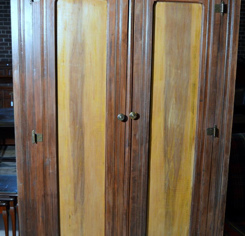 Antique 19th C. Southern US Pine & Pecan Linen Press