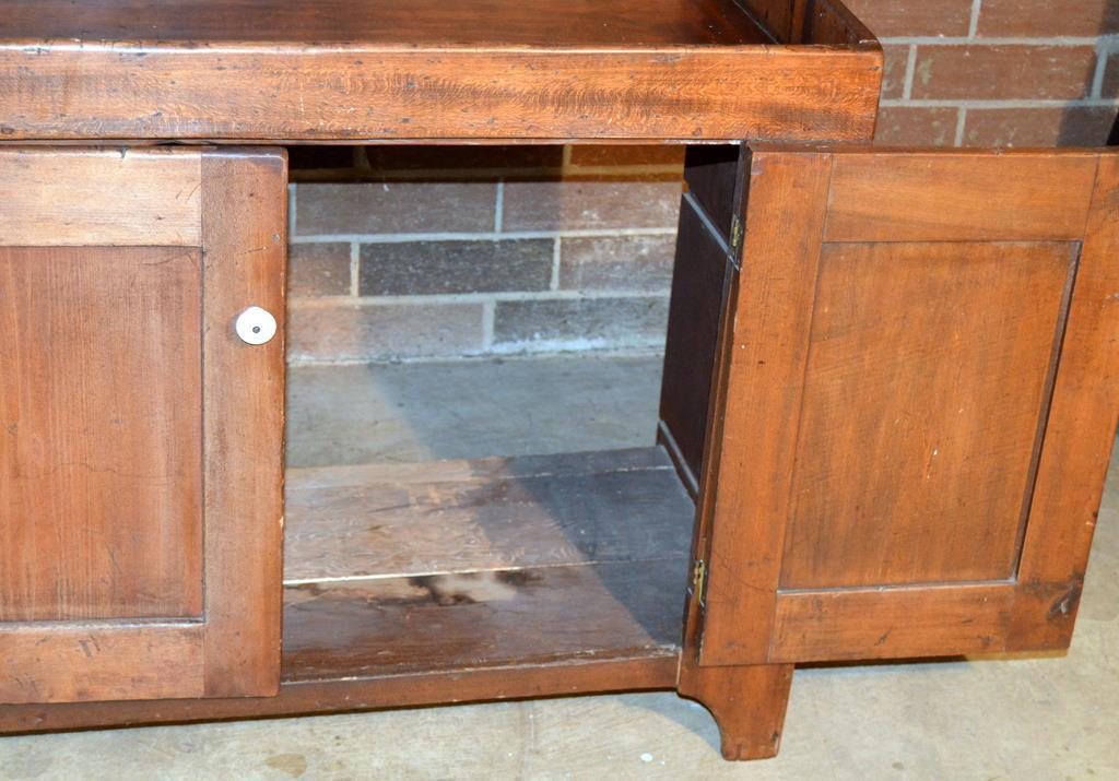 Antique 19th C. Primitive Pine Dry Sink, 3 Top Drawers