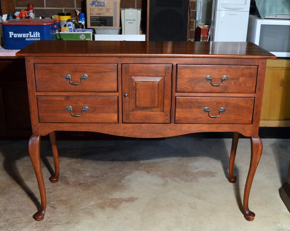 Lexinton Bob Timberlake Queen Anne Style Cherry Server Sideboard, Silver Cloth Lined Drawer