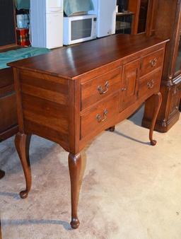 Lexinton Bob Timberlake Queen Anne Style Cherry Server Sideboard, Silver Cloth Lined Drawer