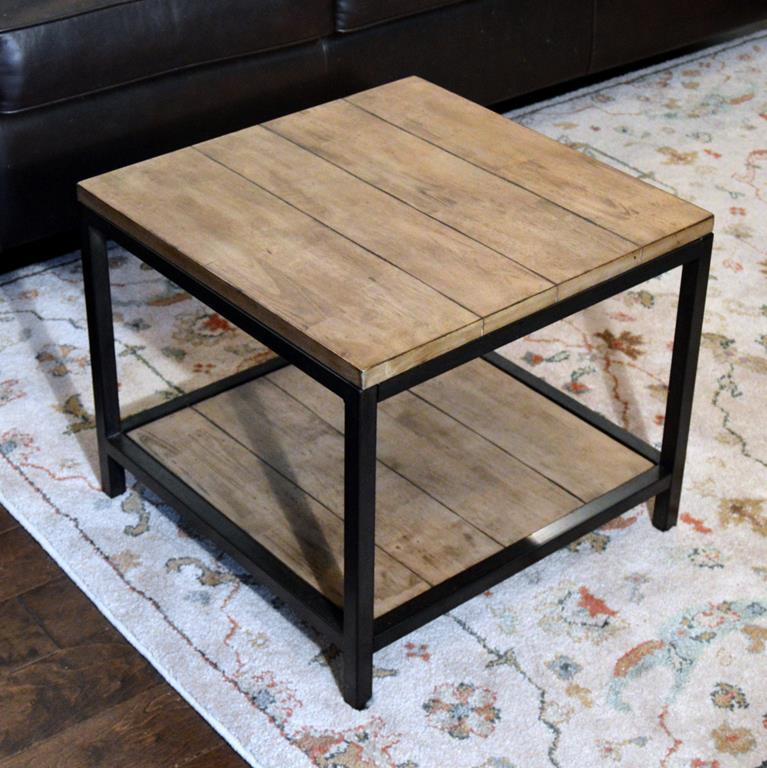 Ballard Designs Durham Wood & Metal End Table, Assembled