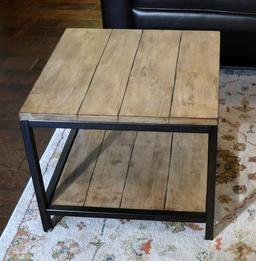Ballard Designs Durham Wood & Metal End Table, Assembled