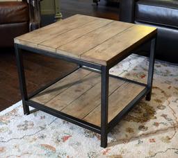 Ballard Designs Durham Wood & Metal End Table, Assembled