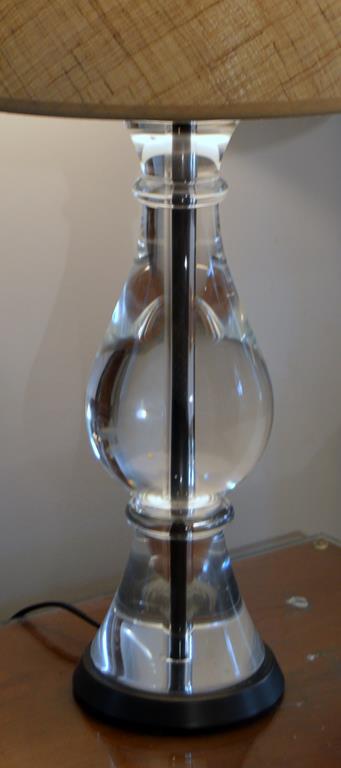 Pair of Restoration Hardware Crystal Bannister Table Lamps