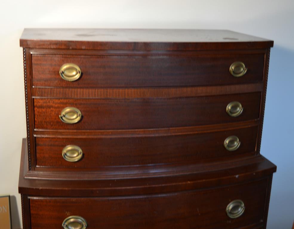Vintage Mahogany Chest On Chest Dresser