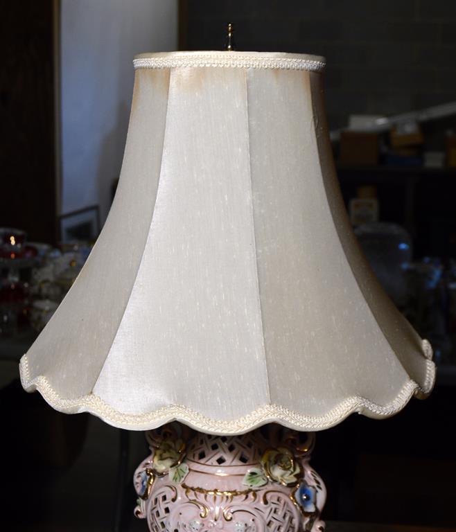 Capo Di Monte Style Vintage Porcelain Table Lamp