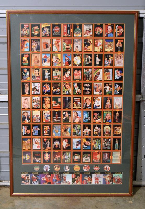 Framed Coca-Cola Coke Cards Press Sheet PreCut