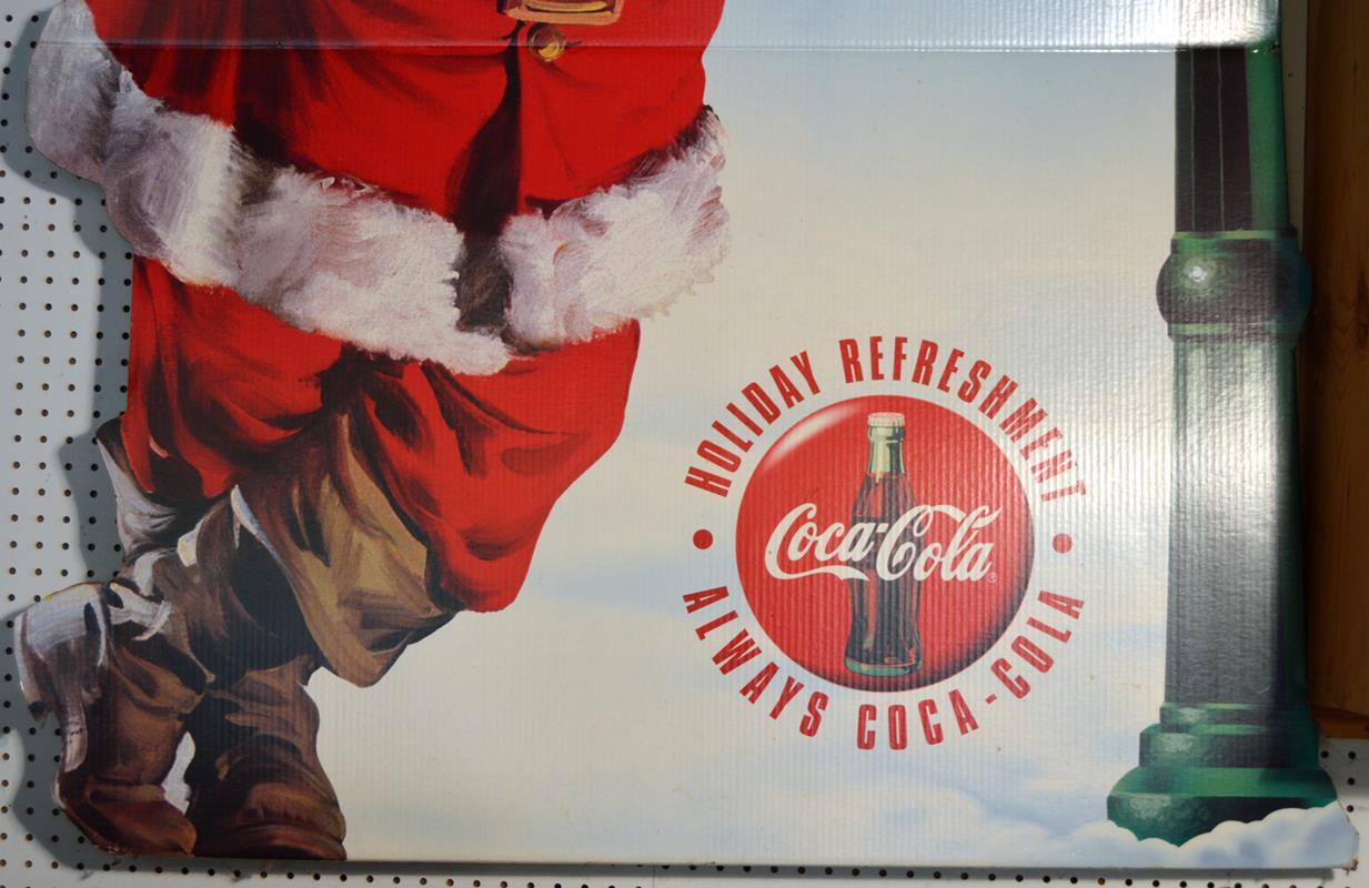Vintage Large Coca-Cola Santa Claus Cardboard Advertising Sign