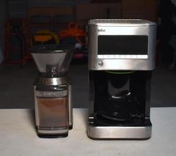 Braun KF 7170 Coffee Brewer & Cuisinart Coffee Bean Burr Mill