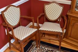 Pair Of Vintage Shield Back Master Dining Chairs