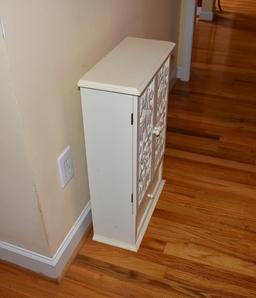 White Chalk Painted Wood CD / DVD Storage Cabinet