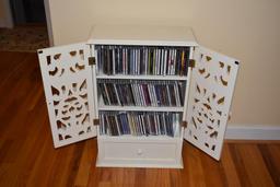 White Chalk Painted Wood CD / DVD Storage Cabinet