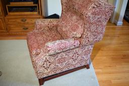 Lane Red/Tan Geometric Floral Upholstered Recliner (Matches Lot 6)