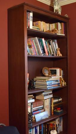 Wooden Six-Shelf Bookshelf, Lots 22-23 Match