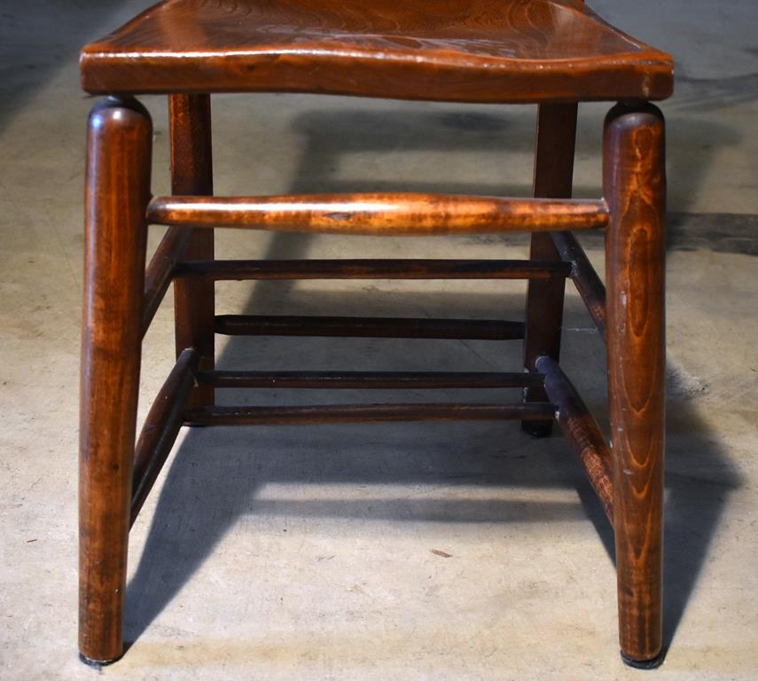 Antique Oak Church / Chapel / School Chair w/ Hymnal Rack