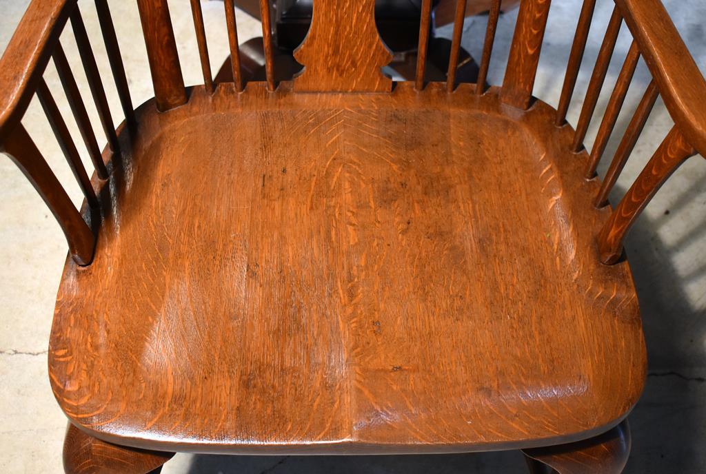 Vintage Oak Windsor Arm Chair, Probably English
