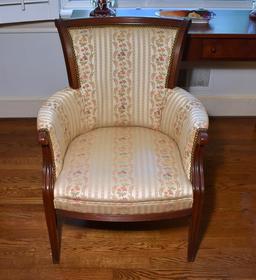 Vintage Federal Style Floral Upholstered Chair w/ Nailhead Trim