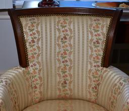 Vintage Federal Style Floral Upholstered Chair w/ Nailhead Trim